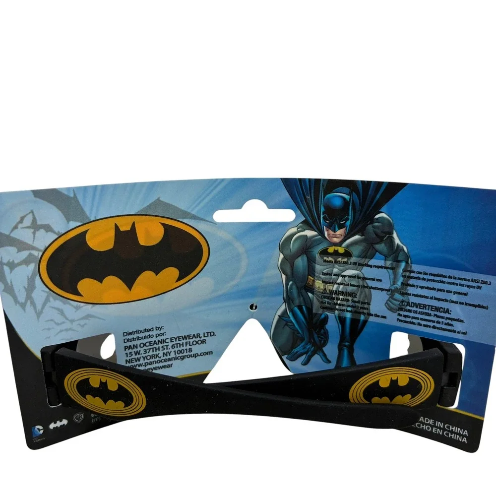 Batman Kids Sunglasses DC Comics Black Yellow UV Protection Mirrored Superhero